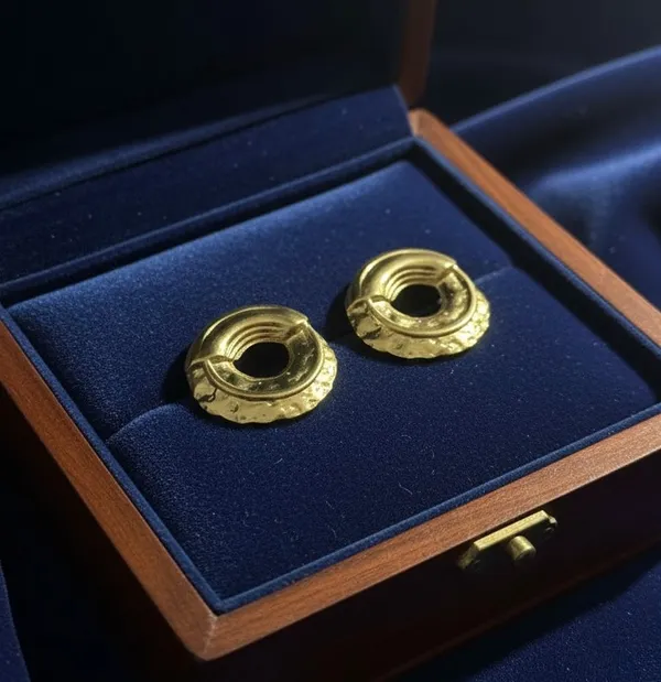 Gold_Golden_Ripple_Hoop_Earrings_For_Women